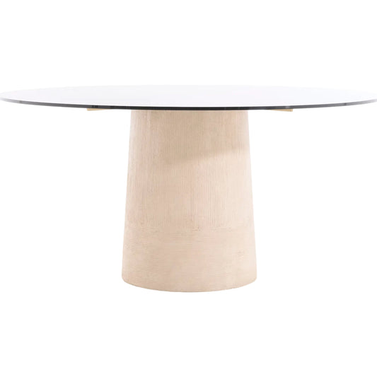 Jordan Dining Table by Maitland-Smith in faux plaster, black smoked glass. Made from unique in a unique style.
