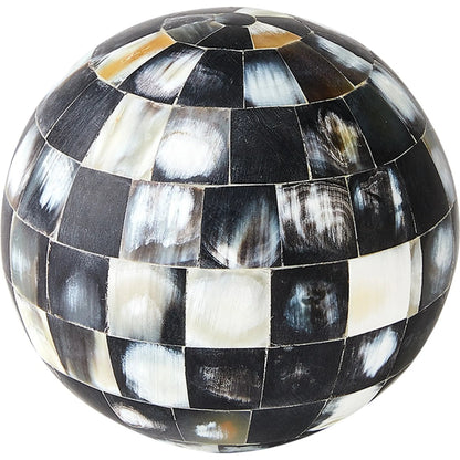 Horn Sphere by Global Views. Made from mdf, horn, buffalo bone, horn - bubalus bubalis - country of origin - india in a modern style.