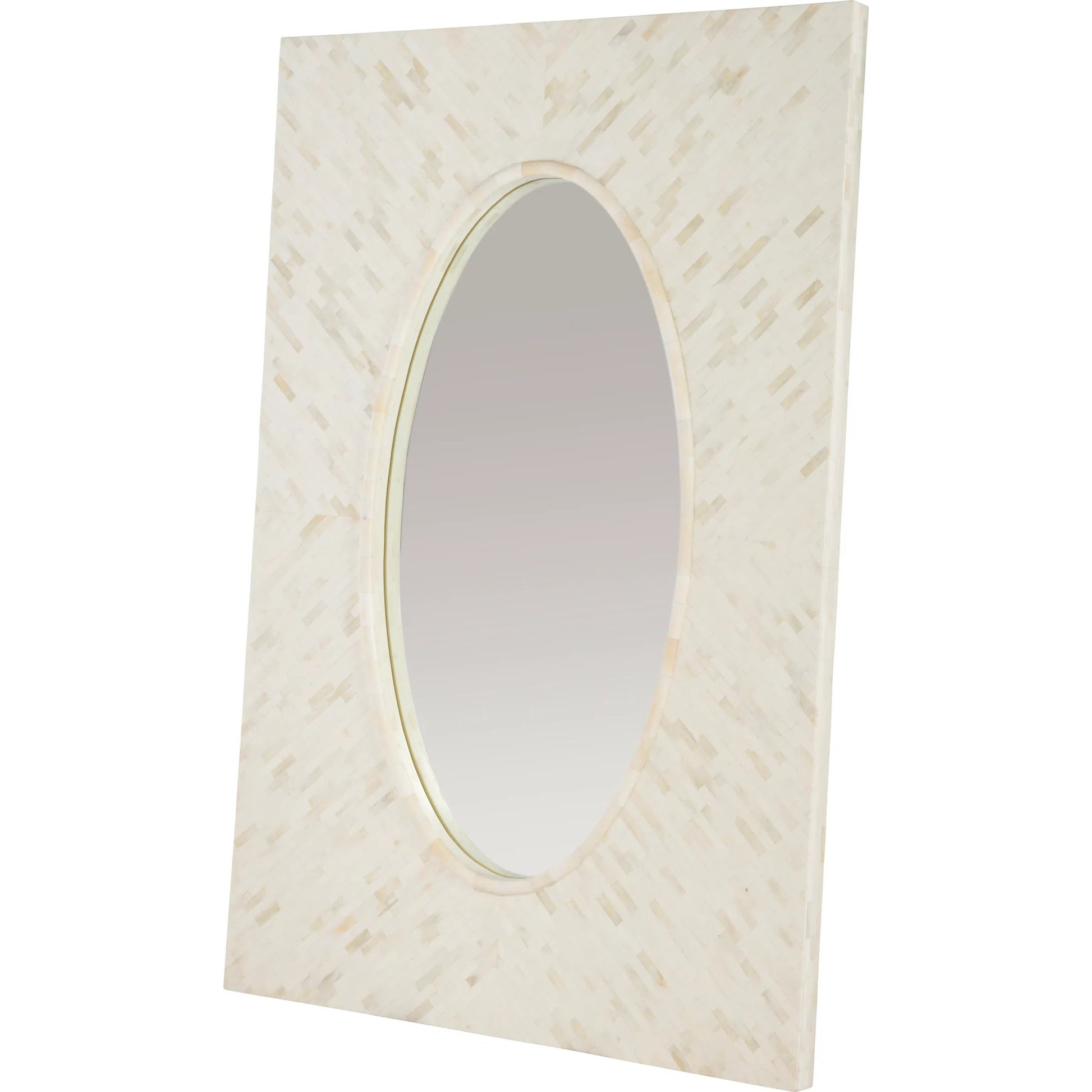Large Bone Mirror by Maitland-Smith in bone. Made from unique in a transitional style.