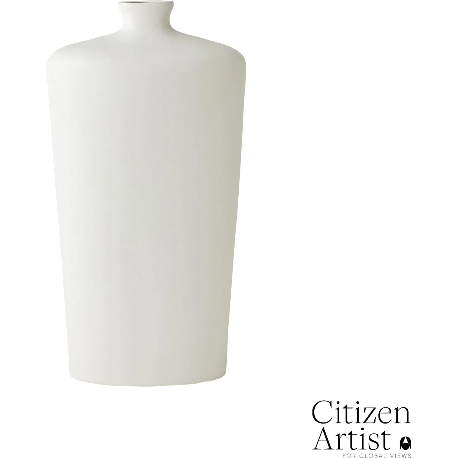 Terzo Vase by Global Views in matte white. Made from unique in a modern style.
