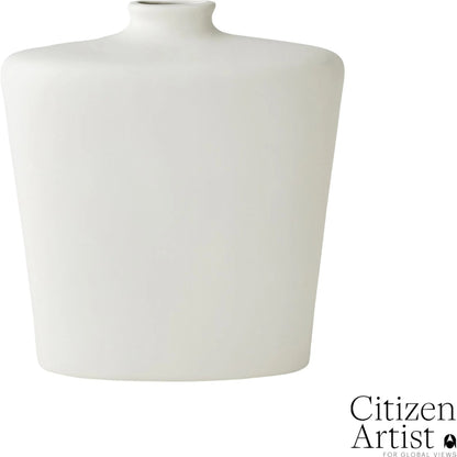 Terzo Vase by Global Views in matte white. Made from unique in a modern style.