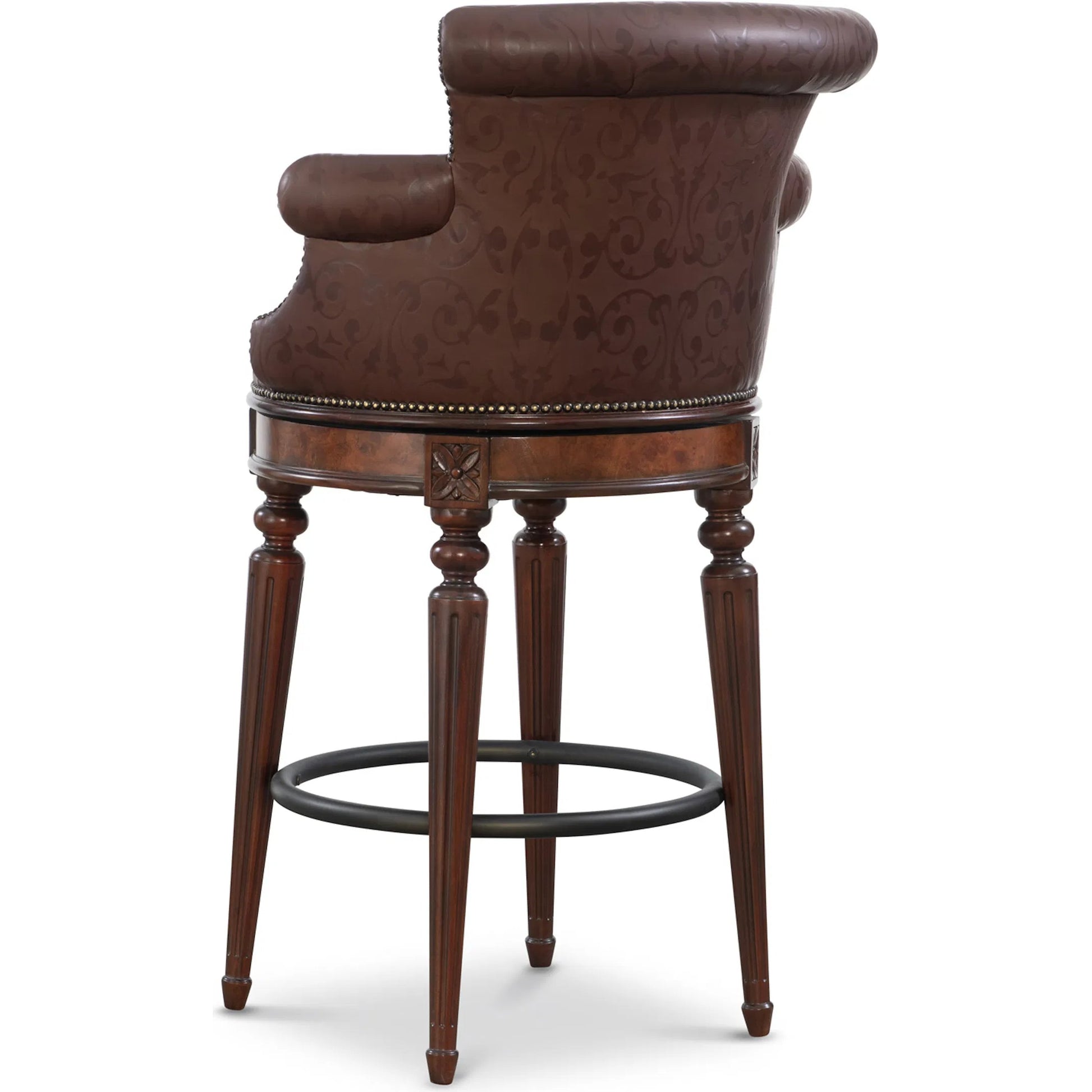 Brooks Bar Stool by Maitland-Smith in alabama coco and mahogany. Made from unique in a unique style.