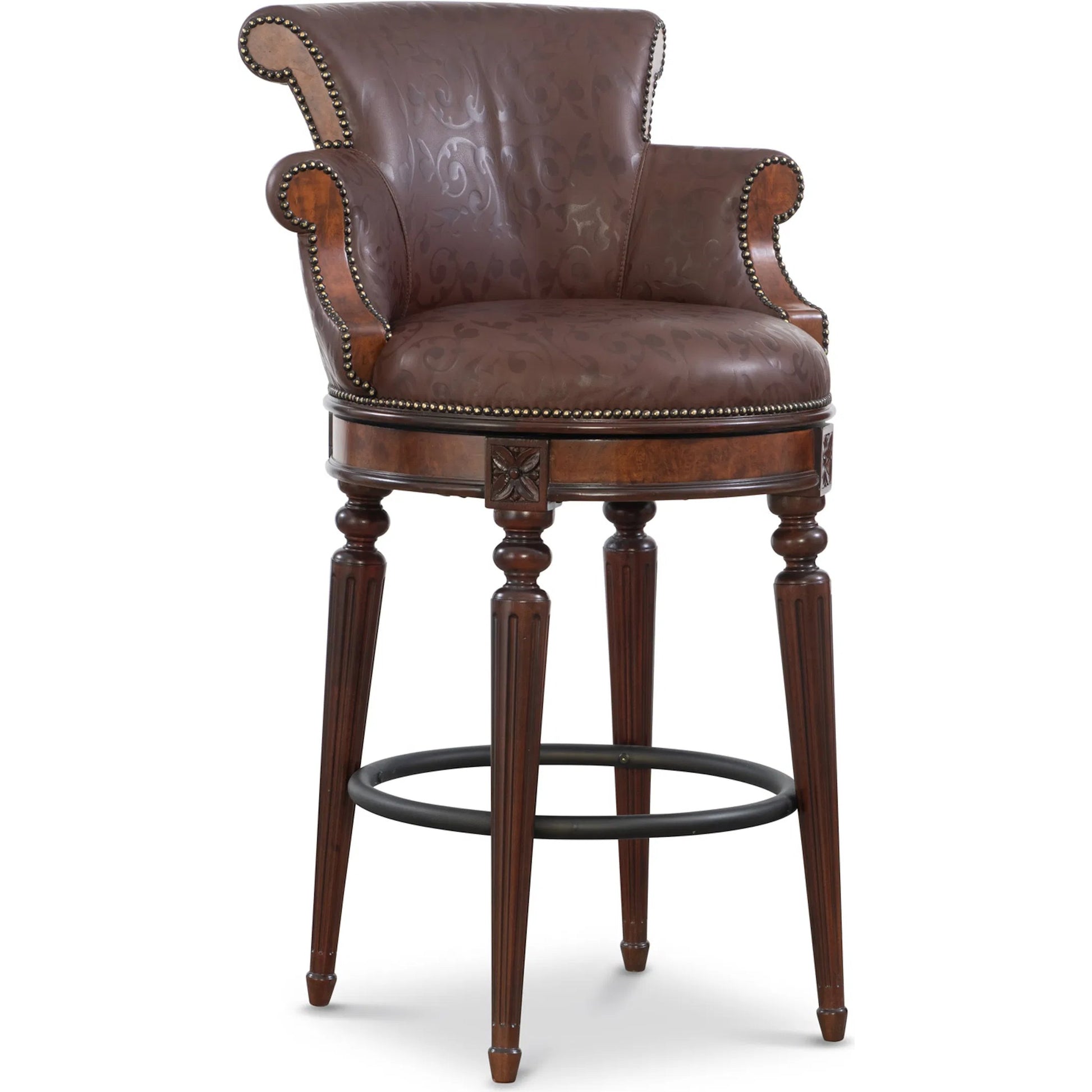 Brooks Bar Stool by Maitland-Smith in alabama coco and mahogany. Made from unique in a unique style.