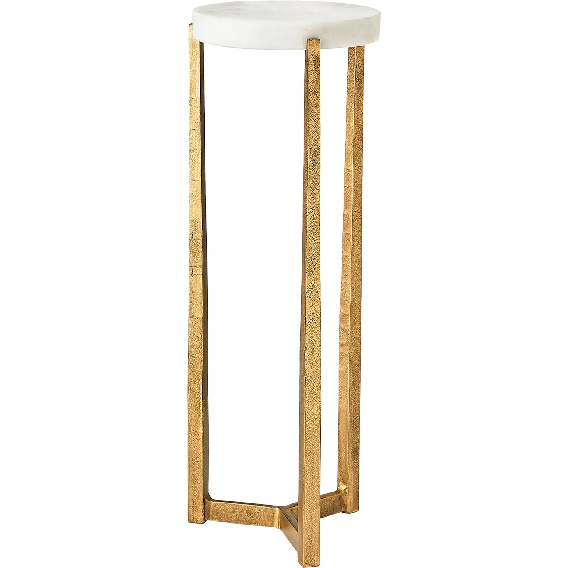 Marble Disk Table by Global Views in gold and marble. Made from unique in a modern style.