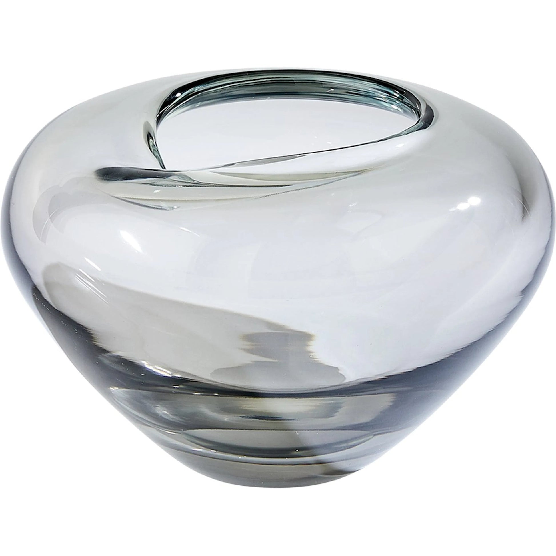 Undulating Vase by Global Views in grey. Made from unique in a unique style.