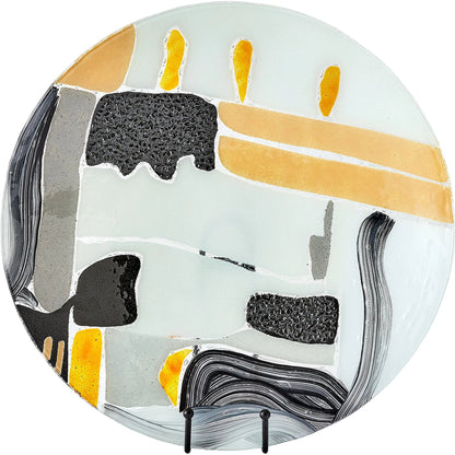 Cashmere Glass Charger by Global Views in natural. Made from art glass in a eclectic & global style.