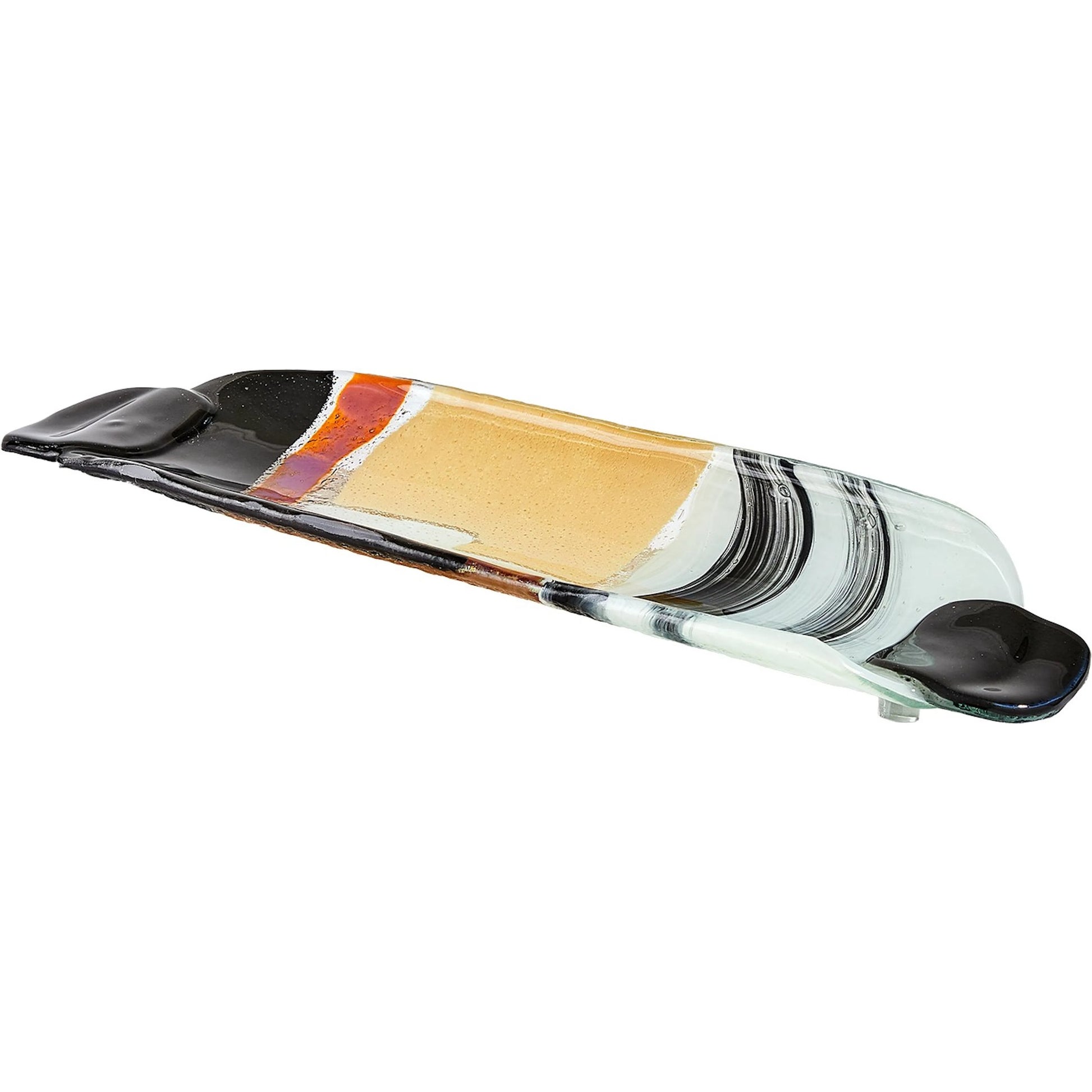 Cashmere Glass Platter by Global Views in natural. Made from art glass in a eclectic & global style.