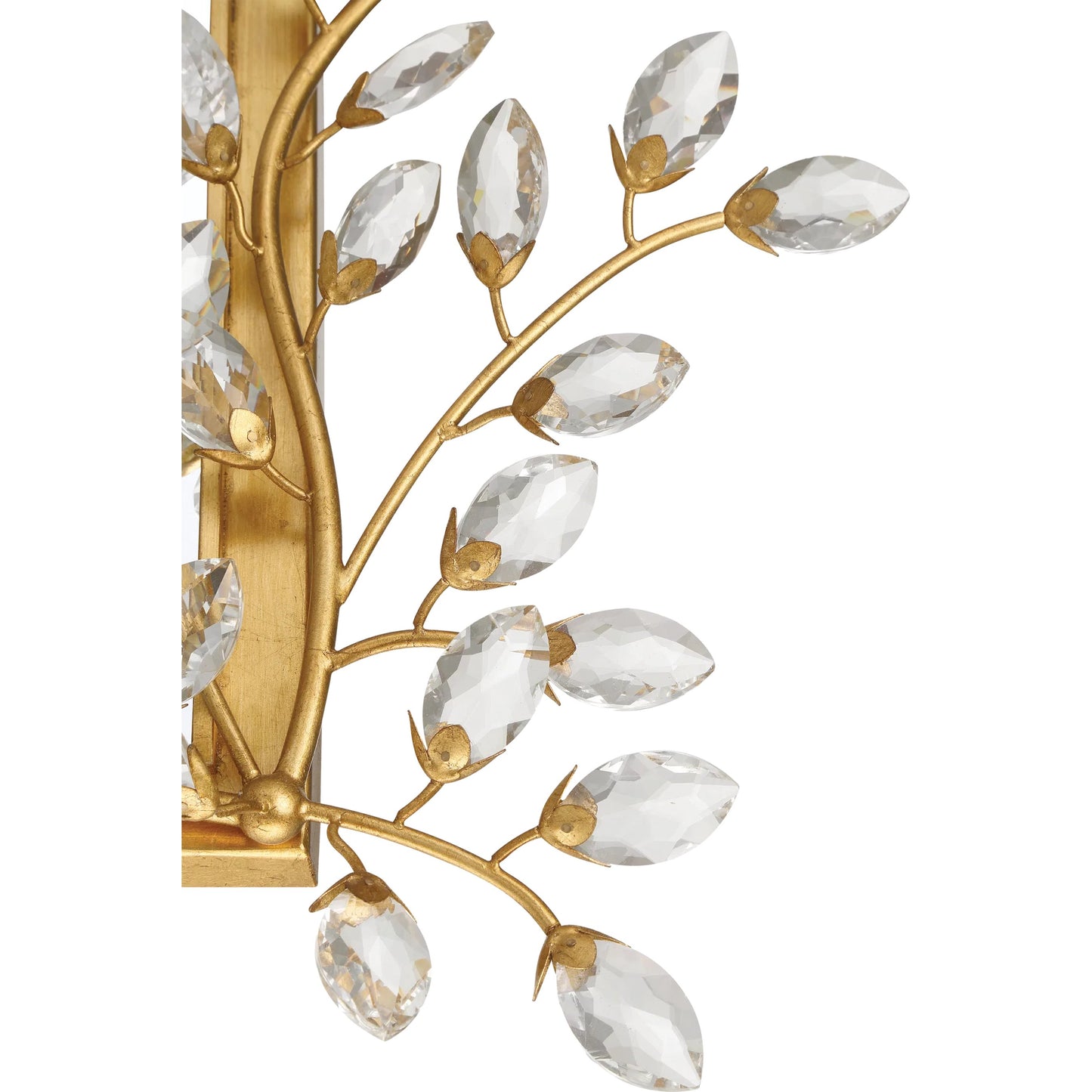 008 SI-2387030 | Closeup | Forget-Me-Not Mirror by Currey and Company. Made from crystal, metal, glass in a modern style.