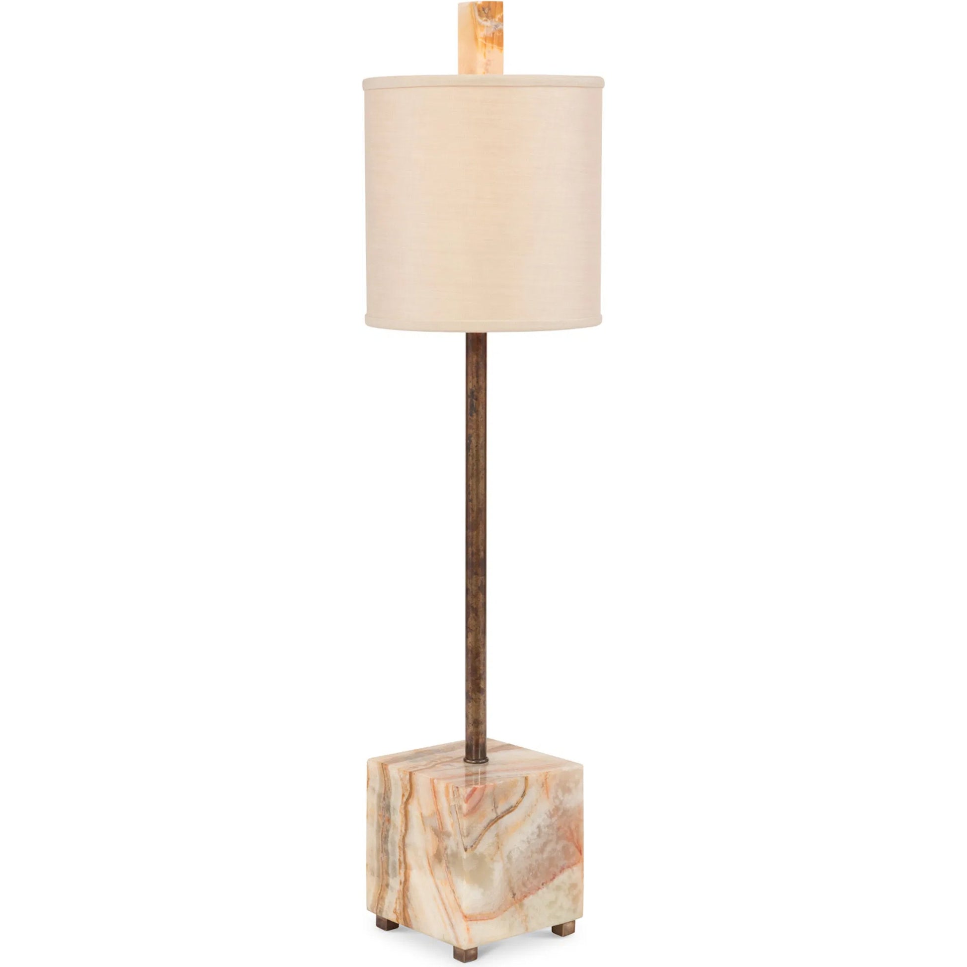 Rosa Table Lamp by Maitland-Smith in onyx, antique brass. Made from unique in a unique style.
