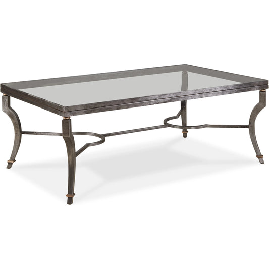 Raphael Cocktail Table by Maitland-Smith in french iron, antique brass, brass accents. Made from unique in a unique style.