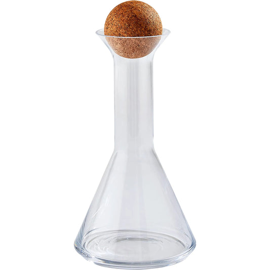 Chemistry Triangle Decanter with Cork Stopper by Global Views in natural. Made from glass, cork in a transitional style.