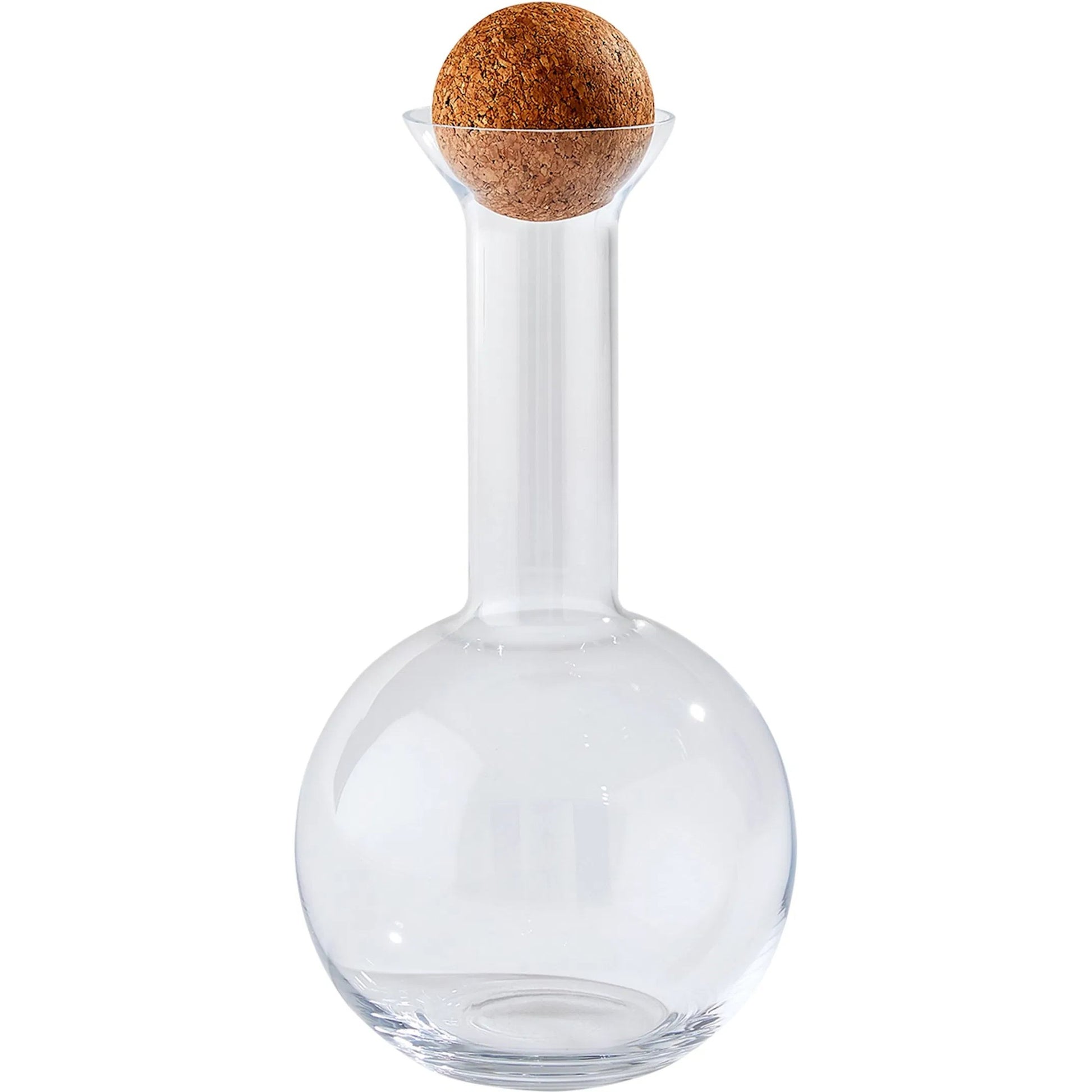 Chemistry Round Decanter with Cork Stopper by Global Views in natural. Made from glass, cork in a transitional style.