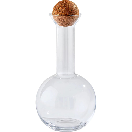 Chemistry Round Decanter with Cork Stopper by Global Views in natural. Made from glass, cork in a transitional style.