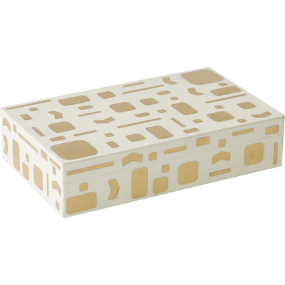 Brass Jali Box by Global Views. Made from mdf, resin, brass in a modern style.