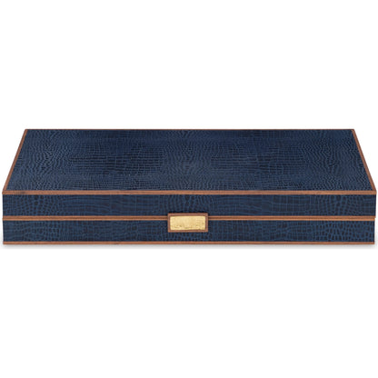 Navy Leather Game Board by Maitland-Smith in navy. Made from unique in a traditional style.