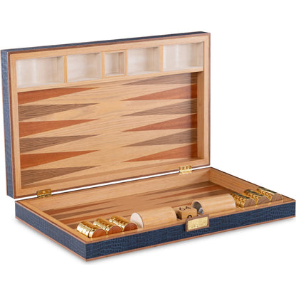 Navy Leather Game Board by Maitland-Smith in navy. Made from unique in a traditional style.