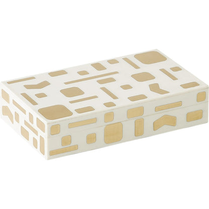 Brass Jali Box by Global Views. Made from mdf, resin, brass in a modern style.