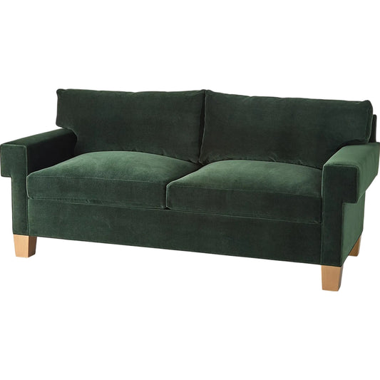 Square Arm Sofa by Global Views in green and walnut. Made from unique in a unique style.
