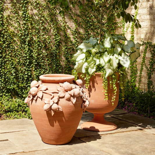 Villa Limone Urn by Global Views in terracotta. Made from terracotta in a rustic style.