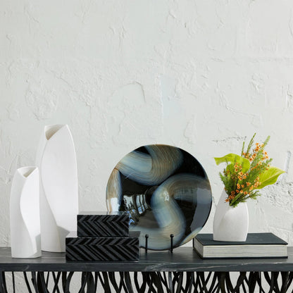 Willow Vase by Global Views in white. Made from ceramic in a modern style.
