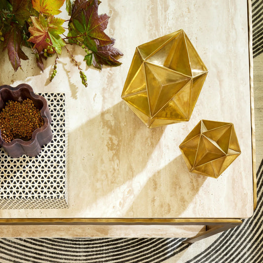 Polaris Sphere by Global Views in brass. Made from cast brass in a modern style.