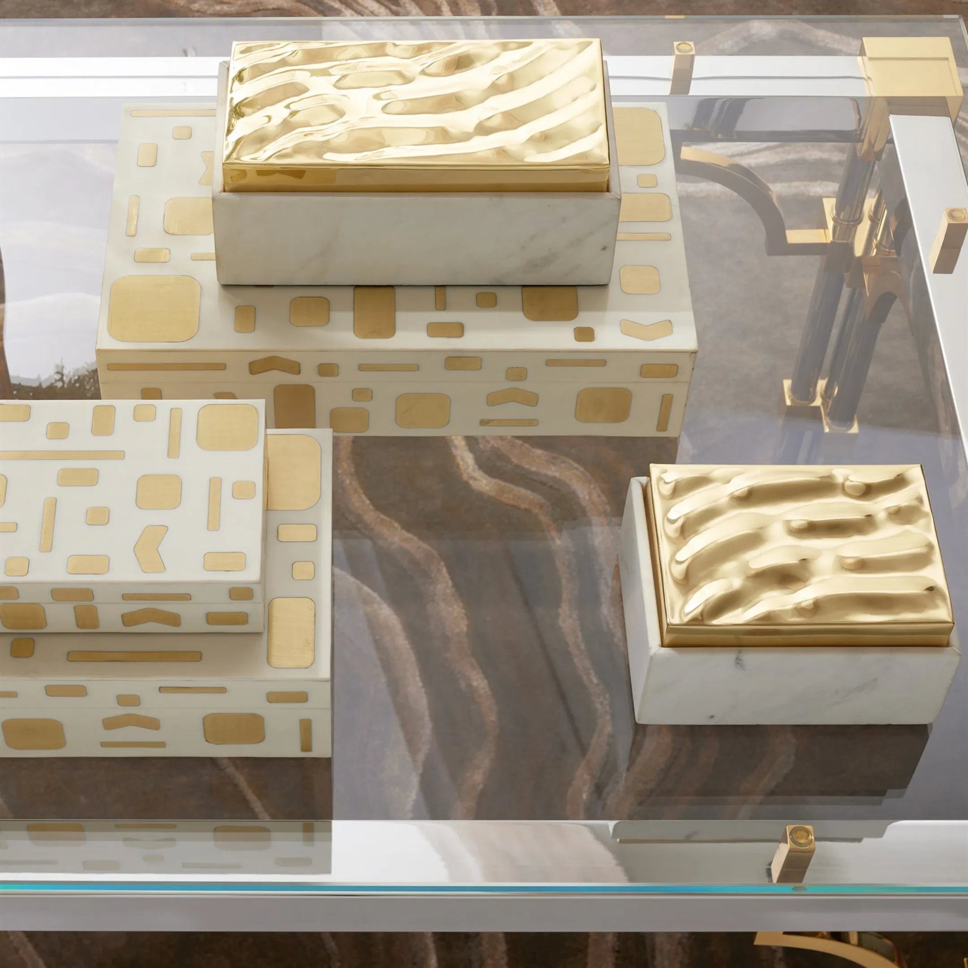 Shimmer Box by Global Views in marble. Made from unique in a unique style.