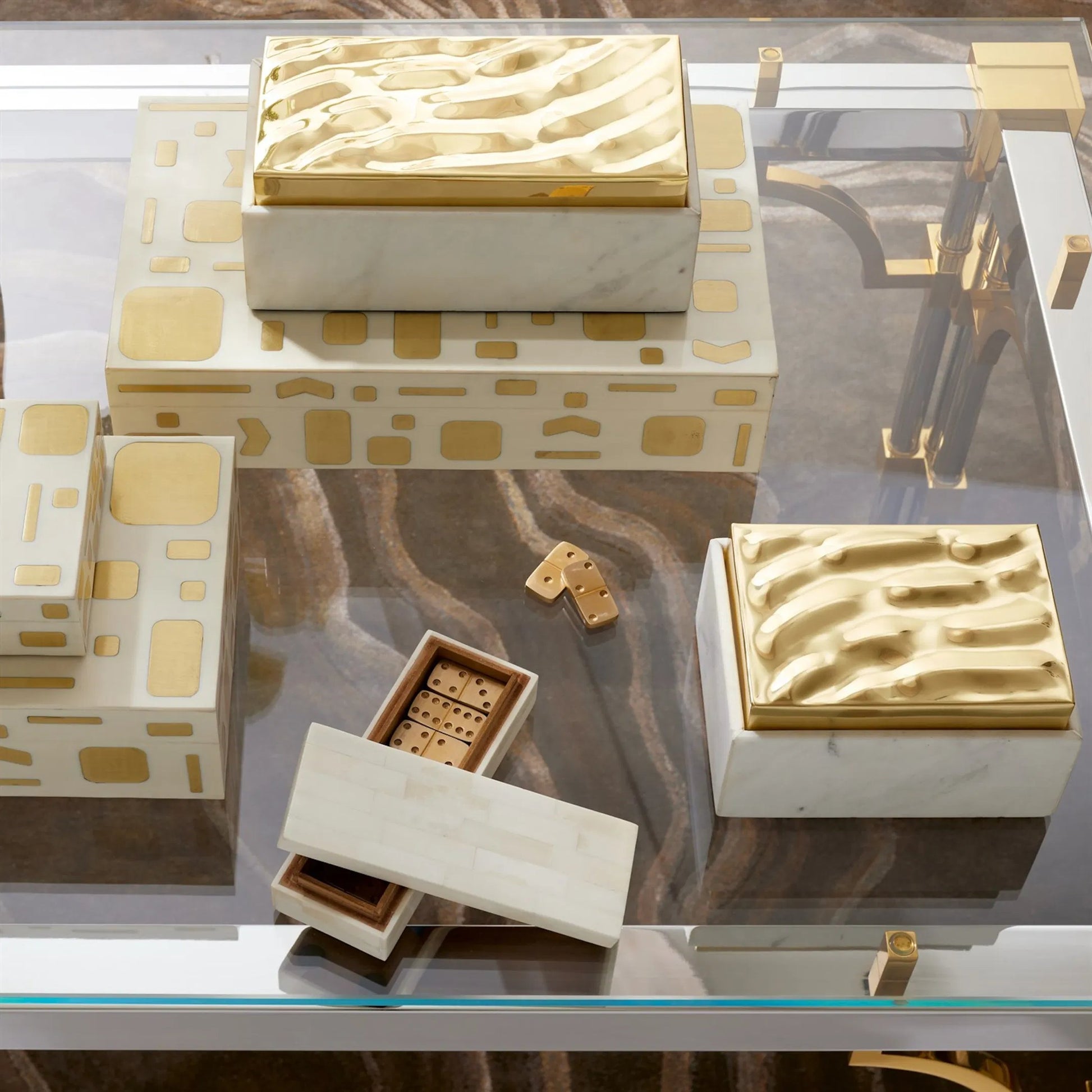 Shimmer Box by Global Views in marble. Made from unique in a unique style.