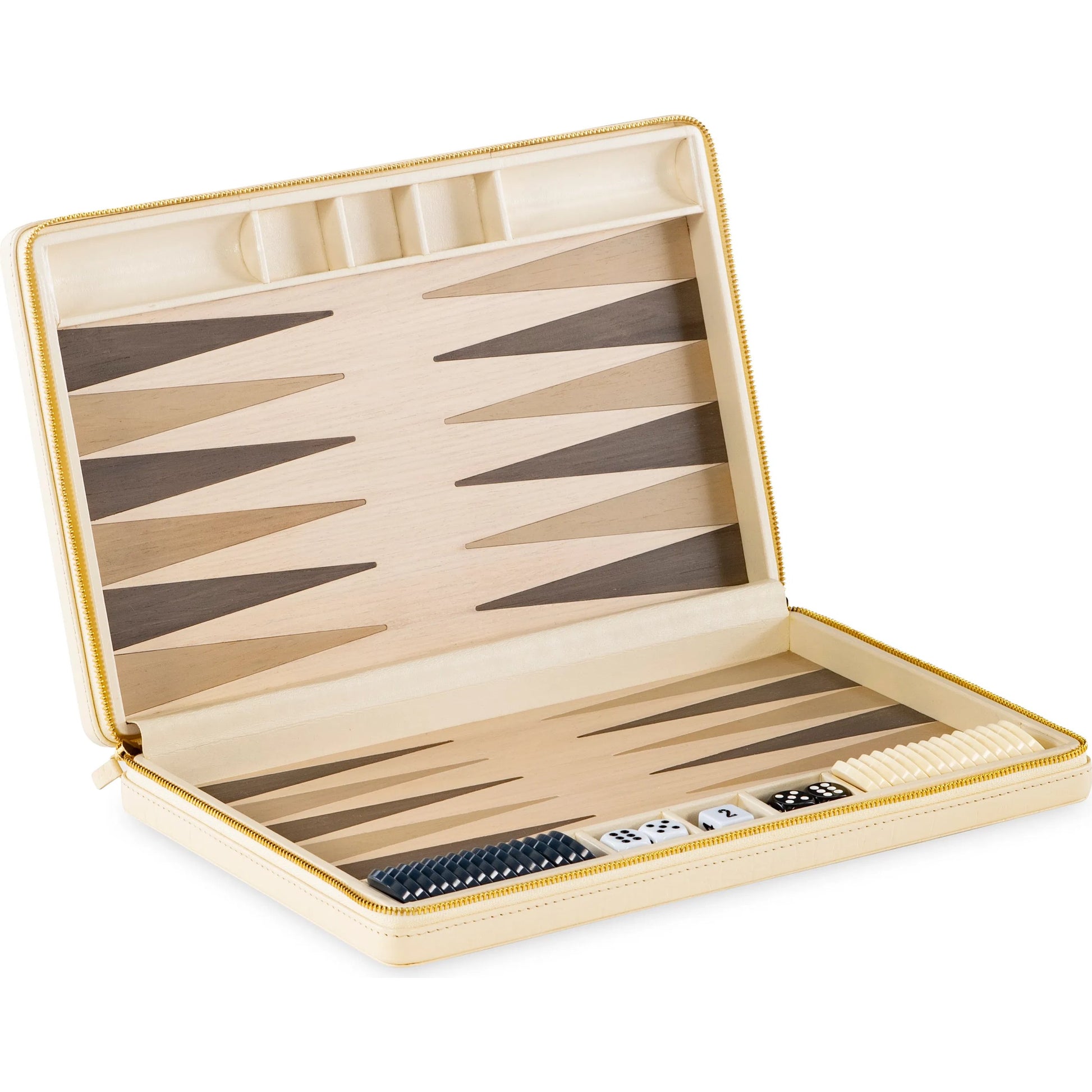 Travel Backgammon Board Cream by Maitland-Smith in cream. Made from unique in a transitional style.