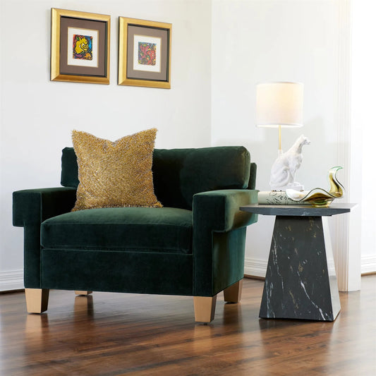 Aero Side Table by Global Views. Made from banswara marble in a modern style.