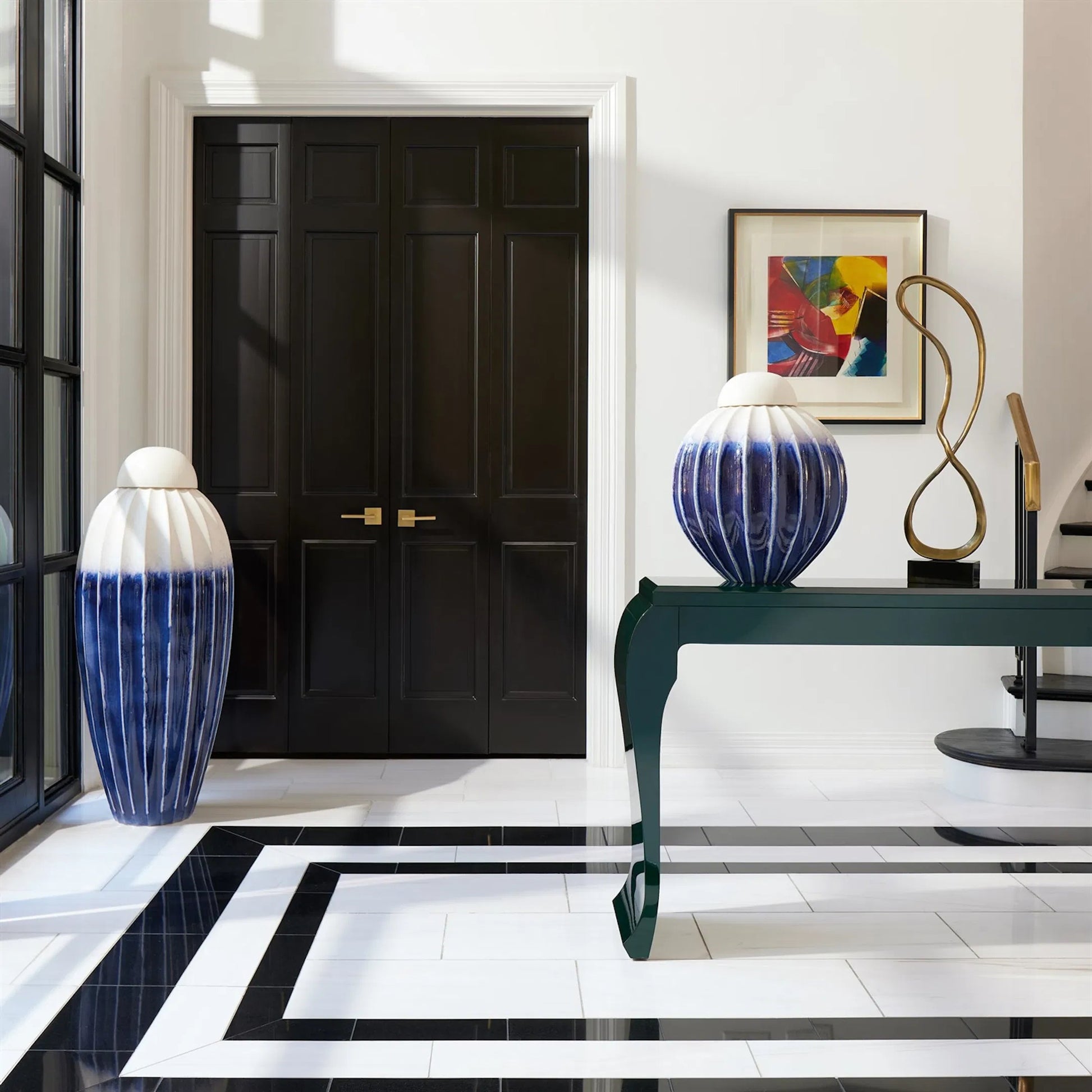 Fluted Jar with Lid by Global Views. Made from ceramic in a eclectic & global style.