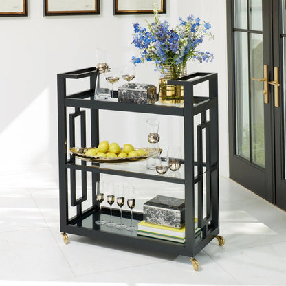 Grid Block Bar Cart by Global Views. Made from unique in a transitional style.
