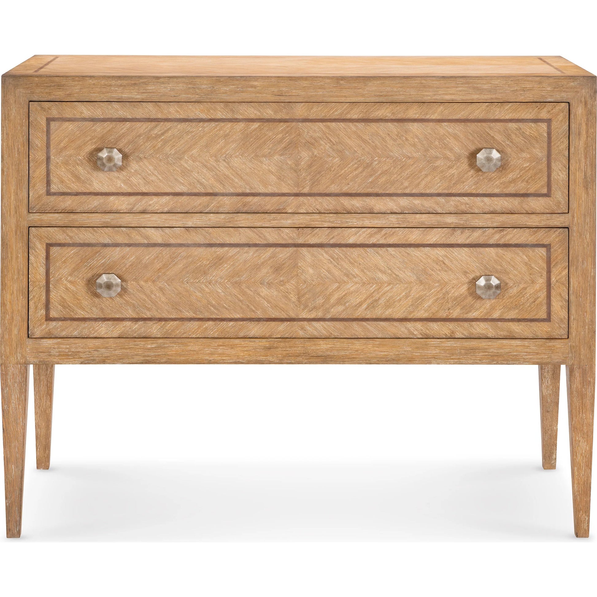 Madeline Chest by Maitland-Smith in cerused white oak. Made from unique in a transitional style.