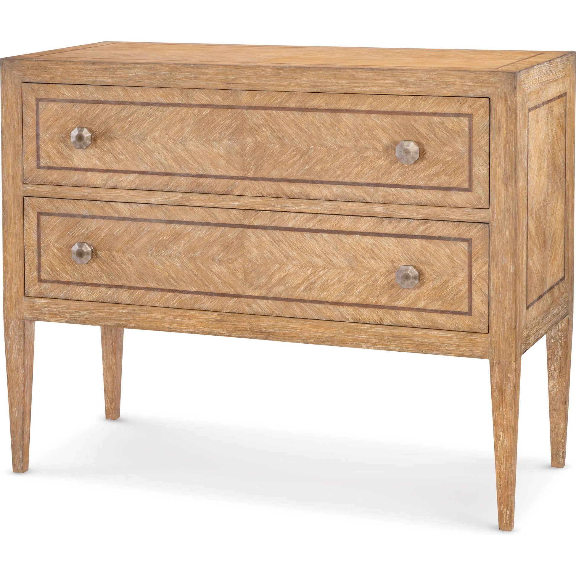 Madeline Chest by Maitland-Smith in cerused white oak. Made from unique in a transitional style.