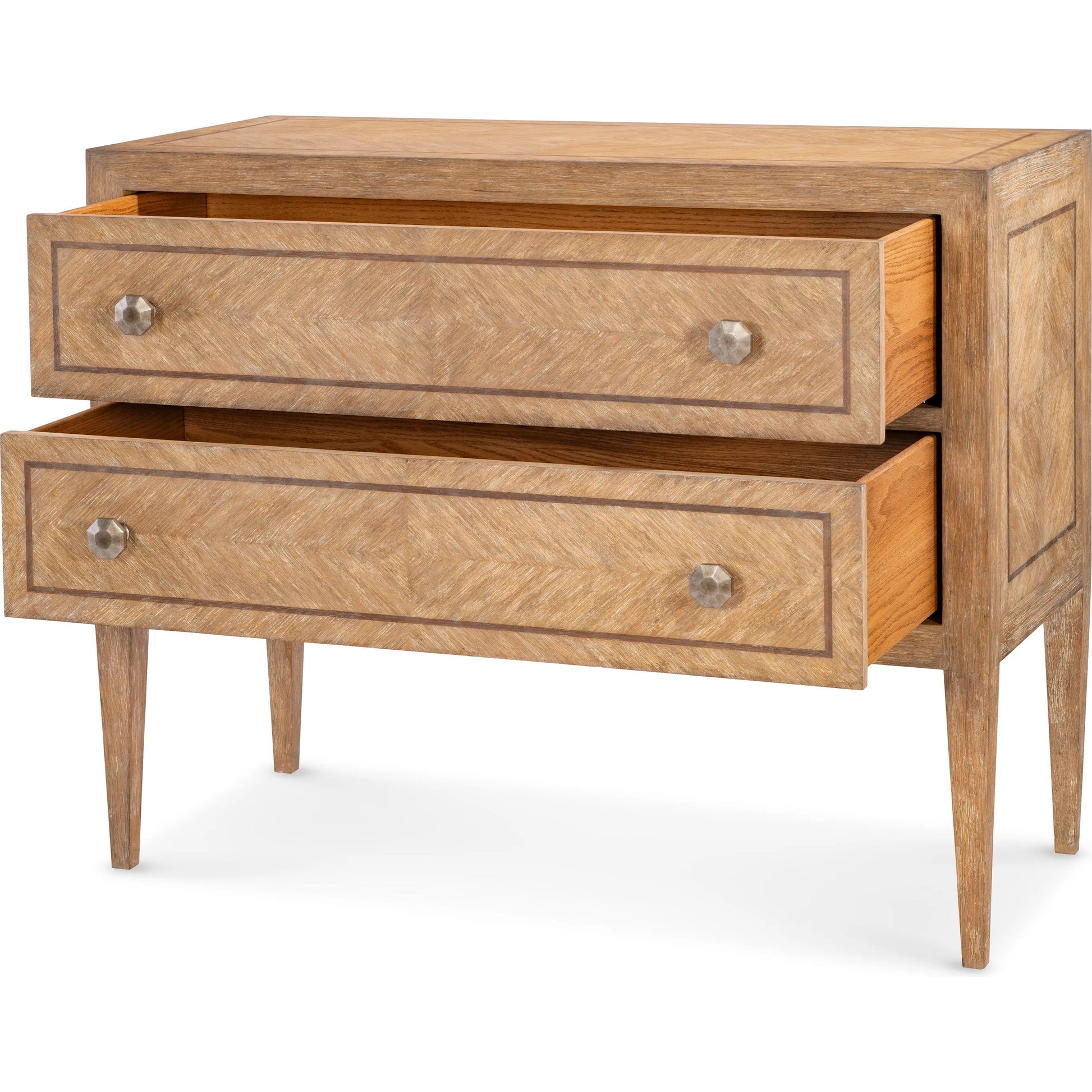 Madeline Chest by Maitland-Smith in cerused white oak. Made from unique in a transitional style.