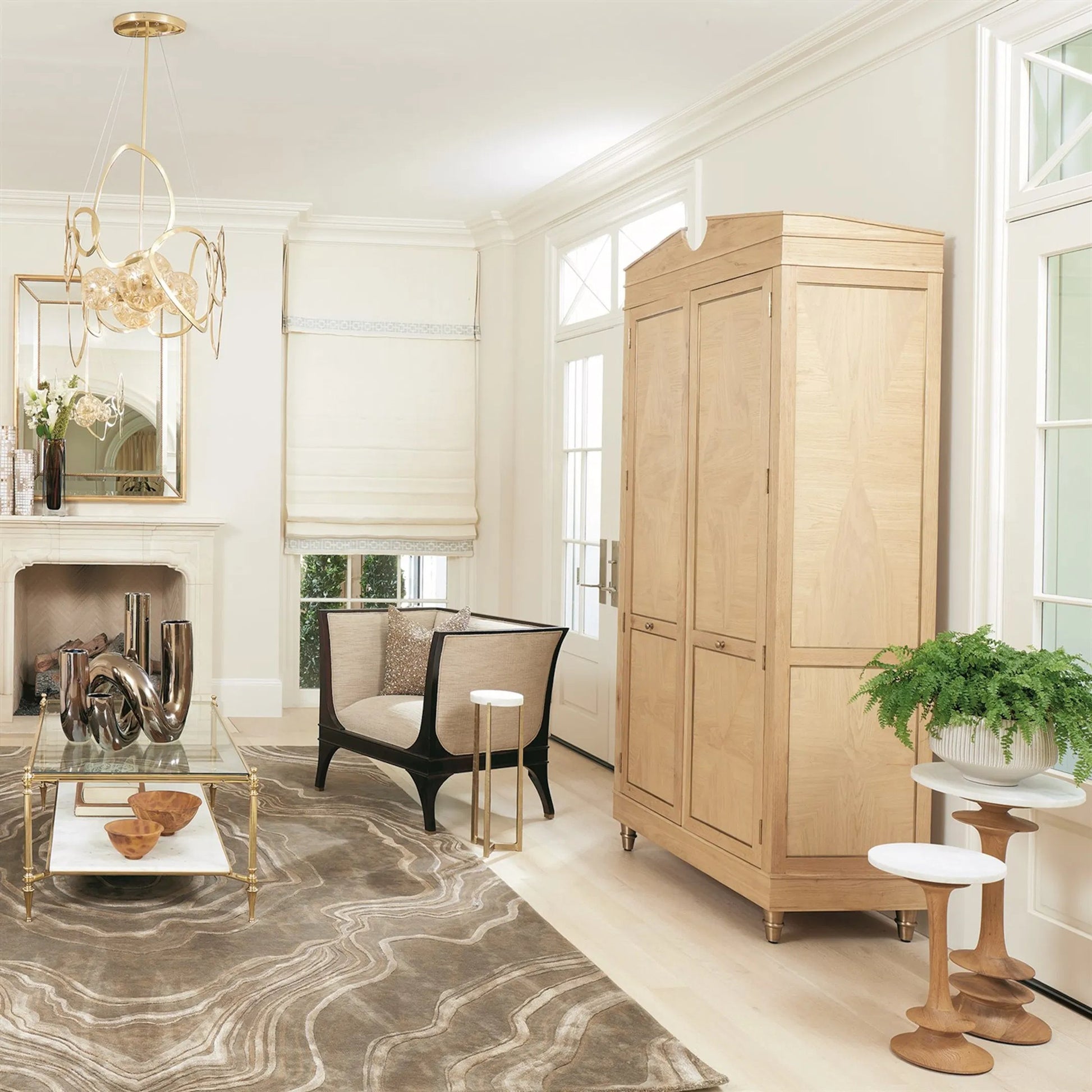 Ford End Table by Global Views in white, red and marble. Made from unique in a unique style.
