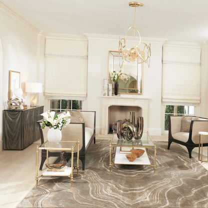 Marble Disk Table by Global Views in gold and marble. Made from unique in a modern style.