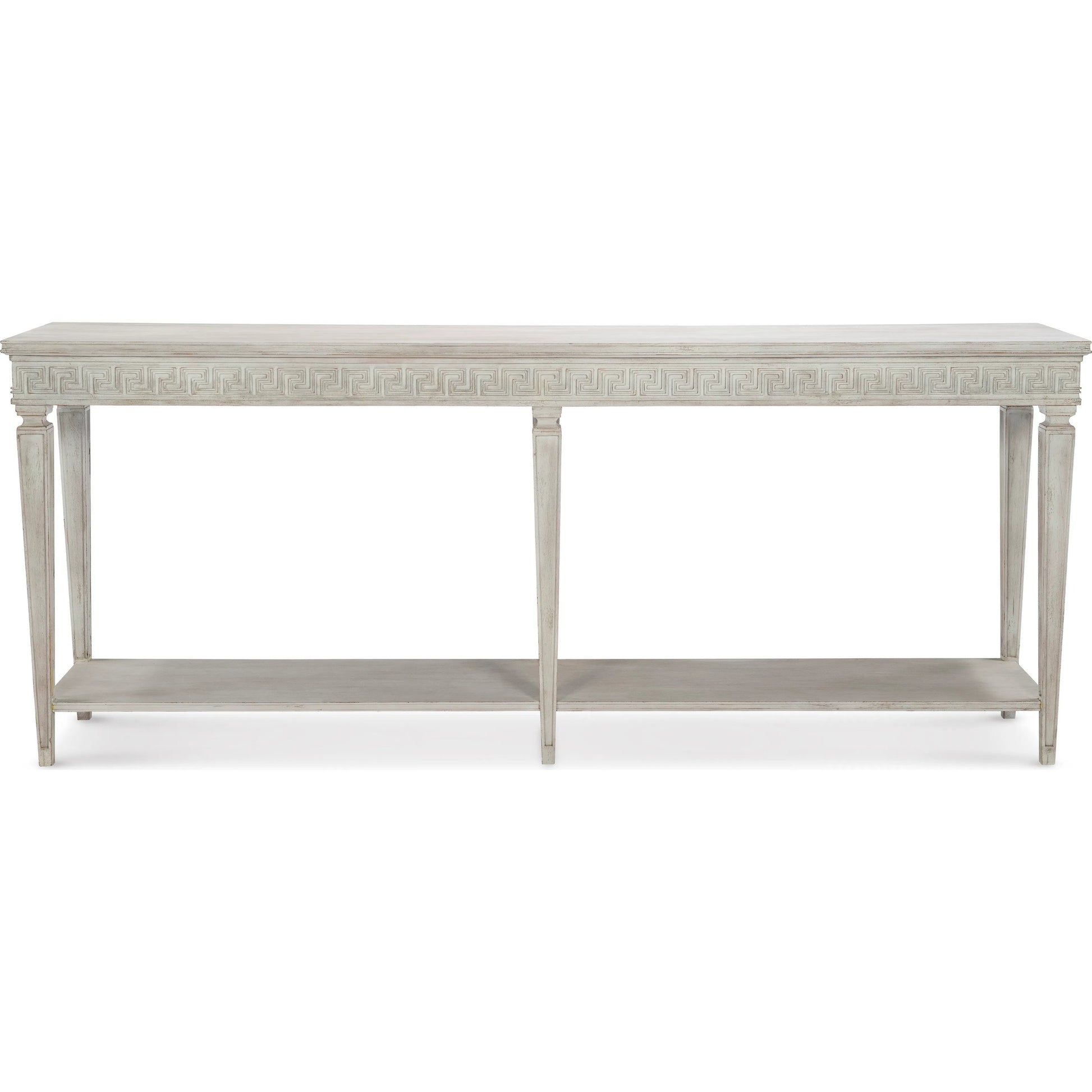 Natalie Console Table by Maitland-Smith in antiqued white. Made from unique in a traditional style.