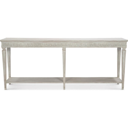 Natalie Console Table by Maitland-Smith in antiqued white. Made from unique in a traditional style.