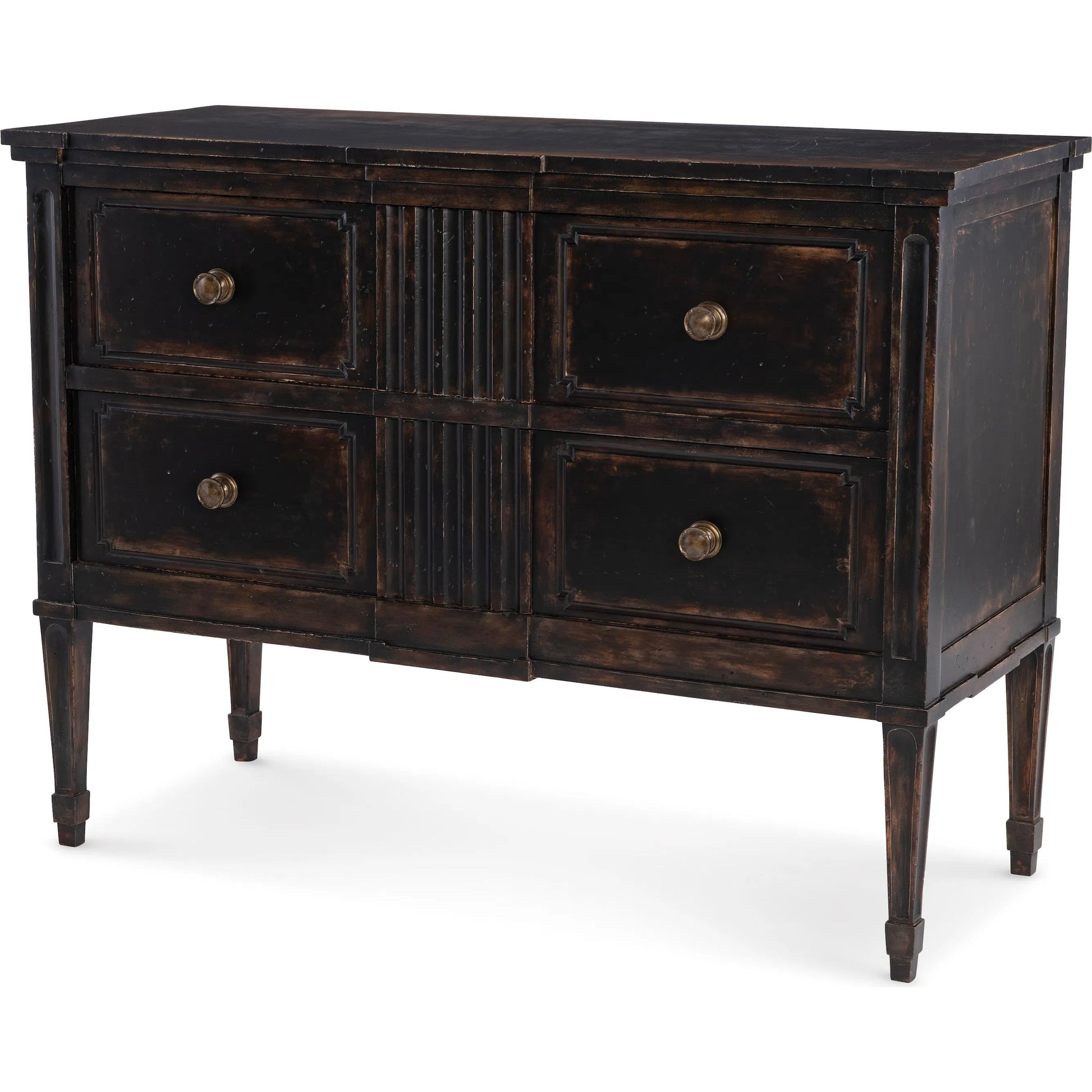 Ellis Chest by Maitland-Smith in weathered mahogany. Made from unique in a traditional style.