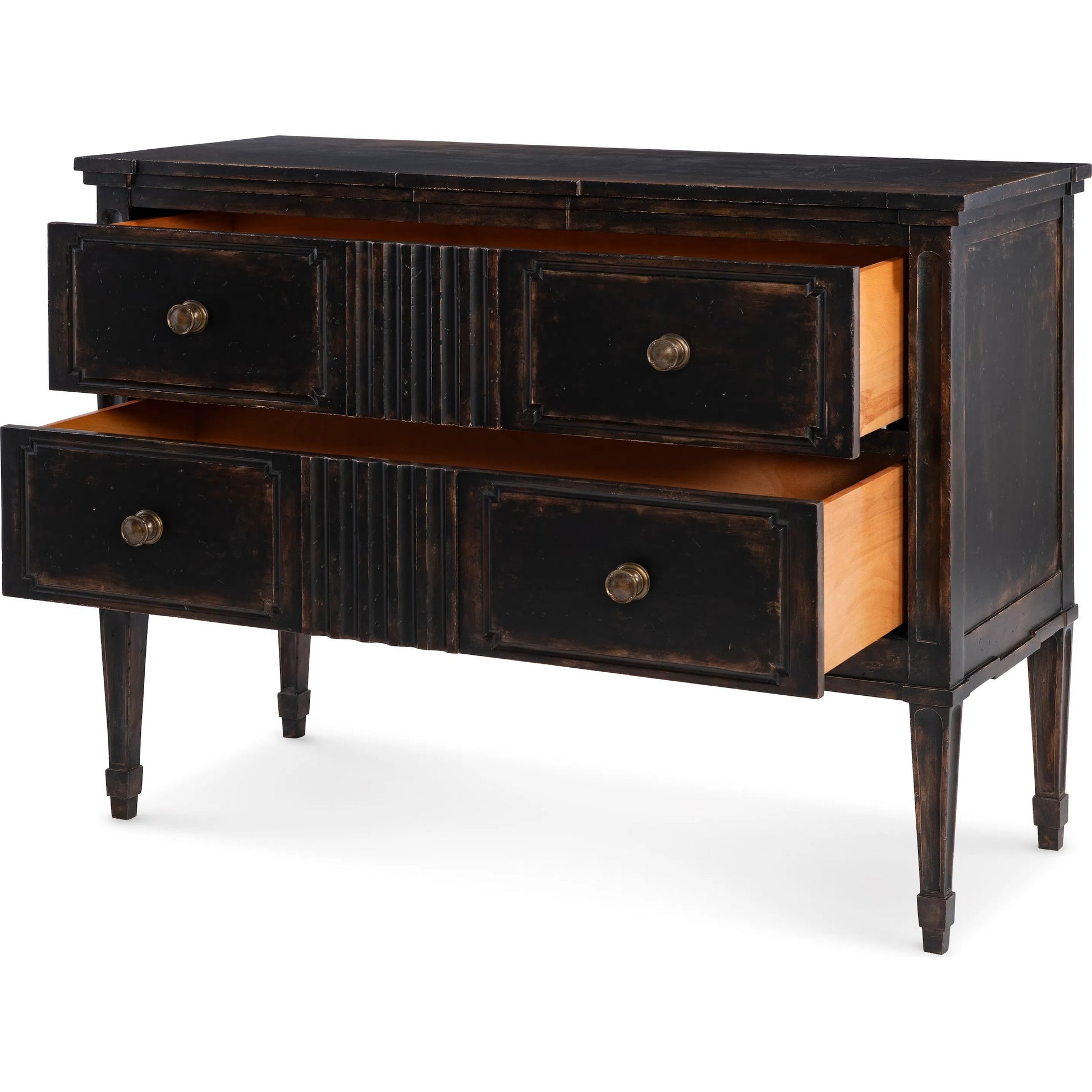 Ellis Chest by Maitland-Smith in weathered mahogany. Made from unique in a traditional style.