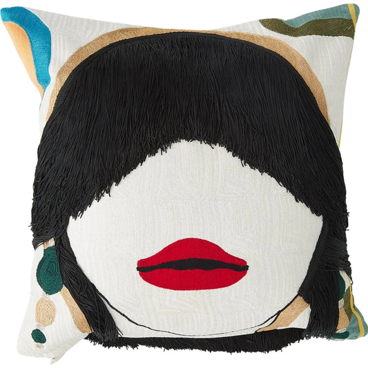 Janice Pillow by Global Views in red. Made from unique in a eclectic & global style.