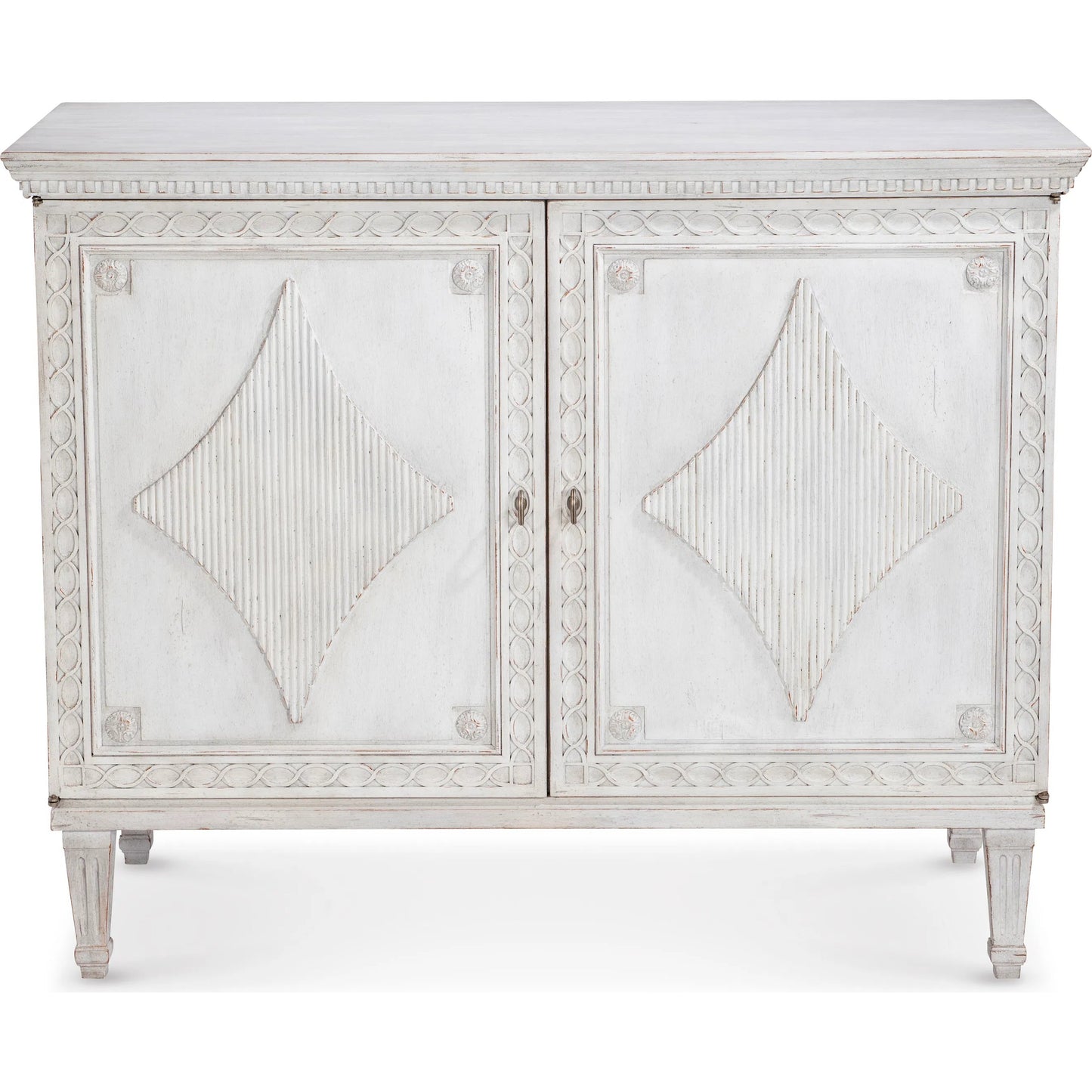004 SI-2293502 | Additional Silo | Natalie Door Chest by Maitland-Smith in antiqued white. Made from unique in a traditional style.