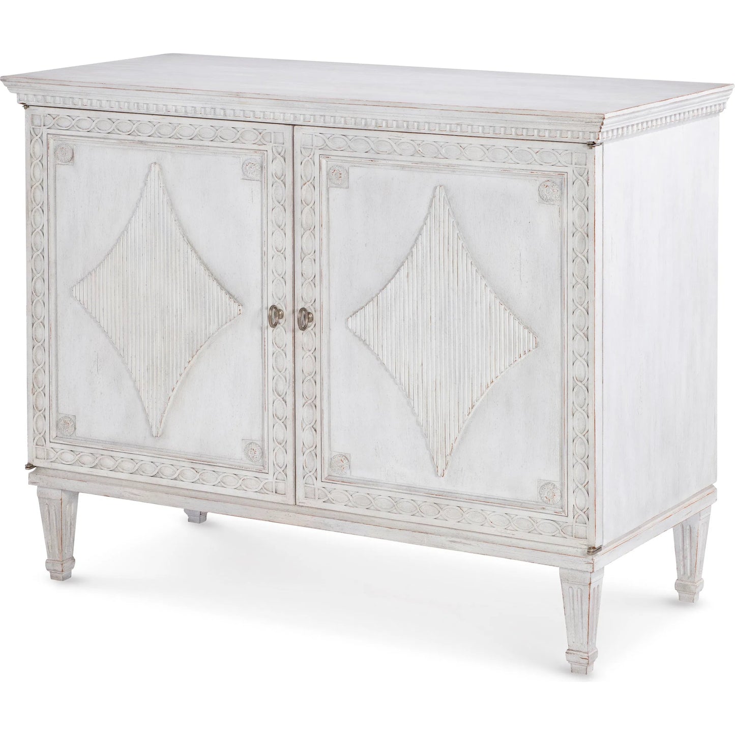 001 SI-2293502 | Primary Silo | Natalie Door Chest by Maitland-Smith in antiqued white. Made from unique in a traditional style.