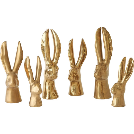 Rabbit by Global Views in matte gold. Made from ceramic in a eclectic & global style.