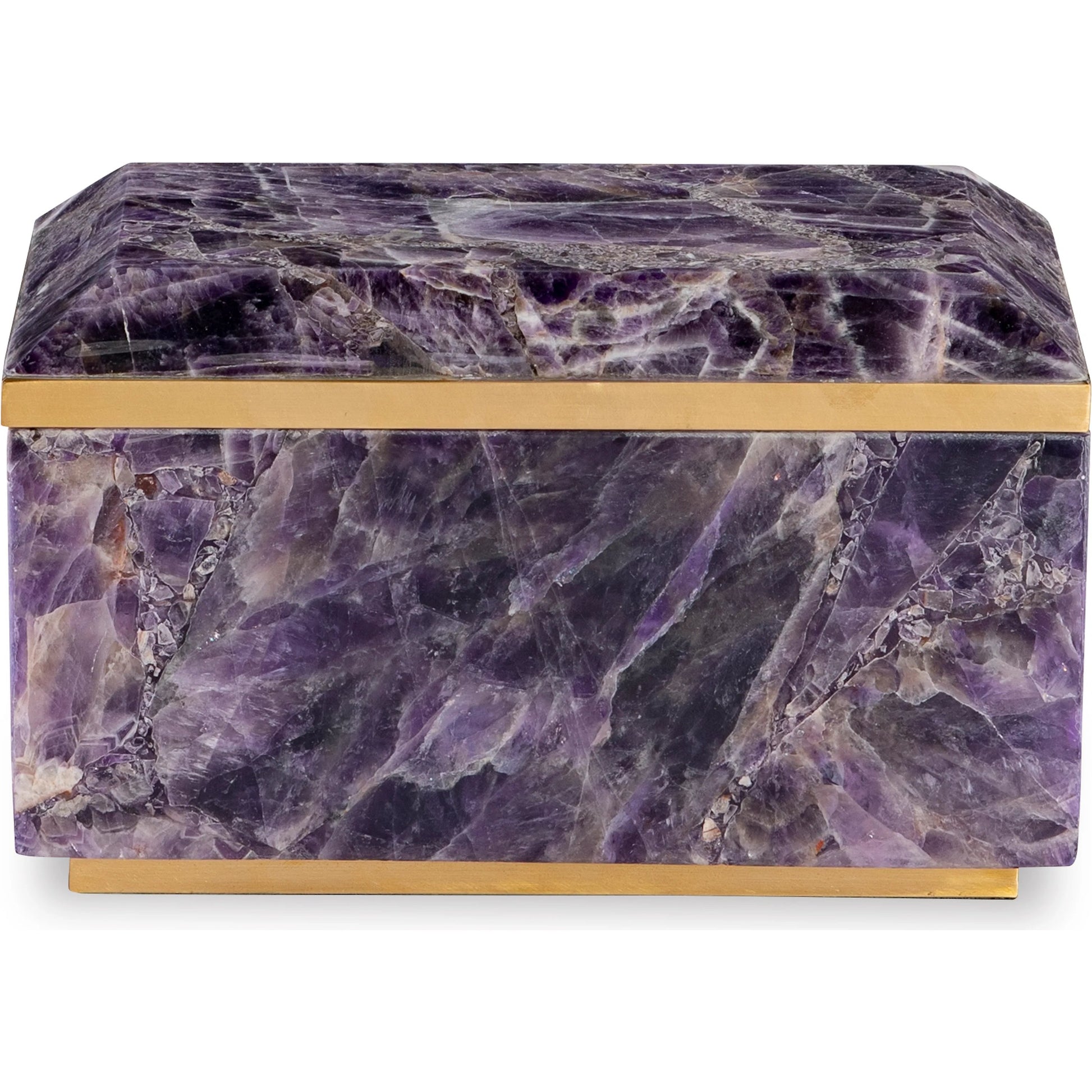 Small Brass, Amethyst Box by Maitland-Smith in amethyst. Made from unique in a modern style.