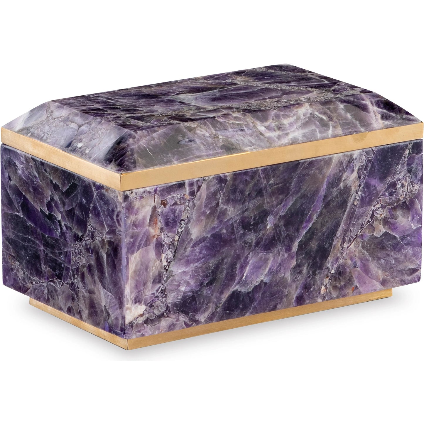 001 SI-2293509 | Primary Silo | Small Brass, Amethyst Box by Maitland-Smith in amethyst. Made from unique in a modern style.