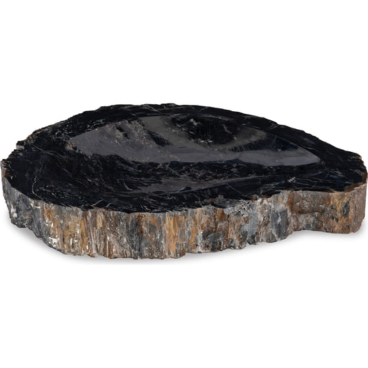 Large Grey Petrified Bowl by Maitland-Smith in grey wood. Made from unique in a unique style.