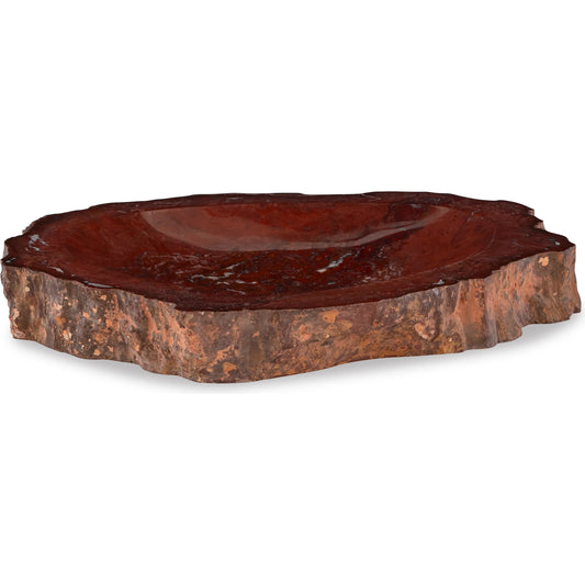 Large Red Petrified Bowl by Maitland-Smith in red wood. Made from unique in a unique style.