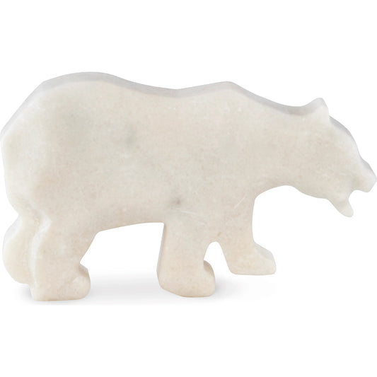 Bear Sculpture by Maitland-Smith in honed white marble. Made from unique in a unique style.
