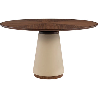 Hudson Center Table by Maitland-Smith in walnut, cream leather. Made from unique in a transitional style.